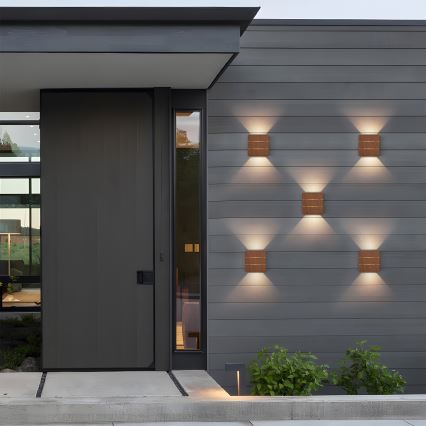 Brilagi - Външен стенен LED аплик DOUBLERAY LINE LED/6W/230V, в дървесен декор, IP54