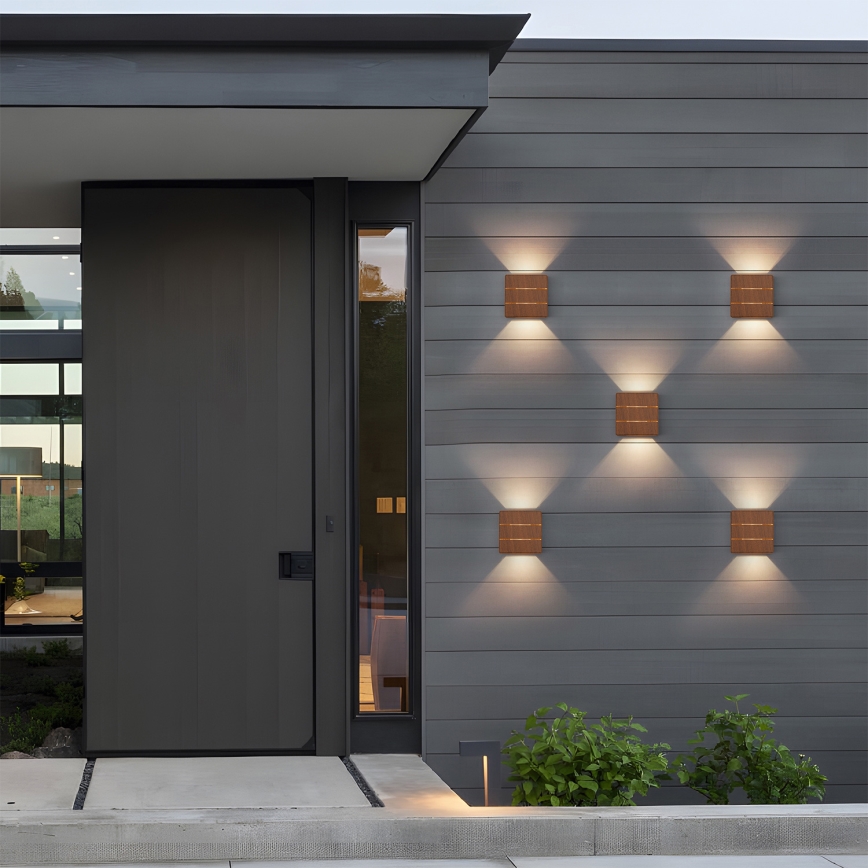 Brilagi - Външен стенен LED аплик DOUBLERAY LINE LED/6W/230V, в дървесен декор, IP54