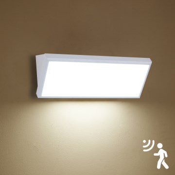 Brilagi - Външен стенен LED осветител със сензор TRIANGLE, 42W/230V, 45 cm, бял, IP65