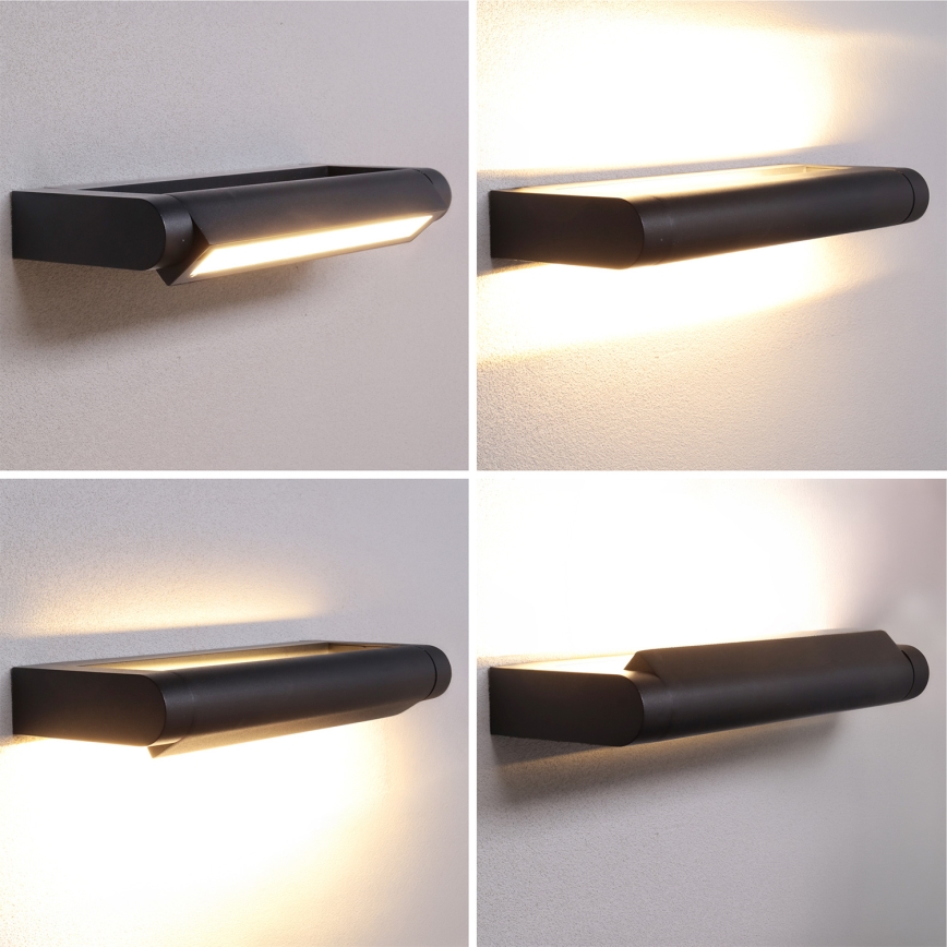 Brilagi - Външен стенен осветител SALERNO LED/12W/230V 35,5 cm черен IP65