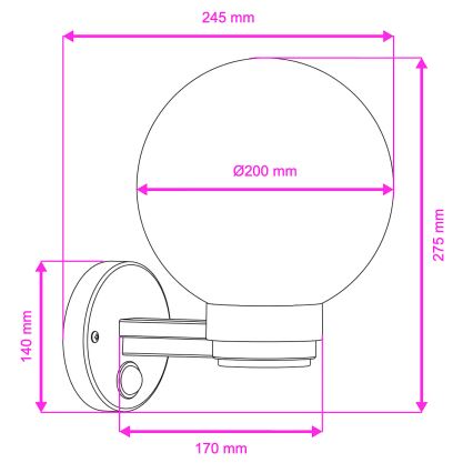 BRILAGI - Външно стенно осветително тяло със сензор за движение HARBOR 1xE27/40W/230V IP33 черно/бяло