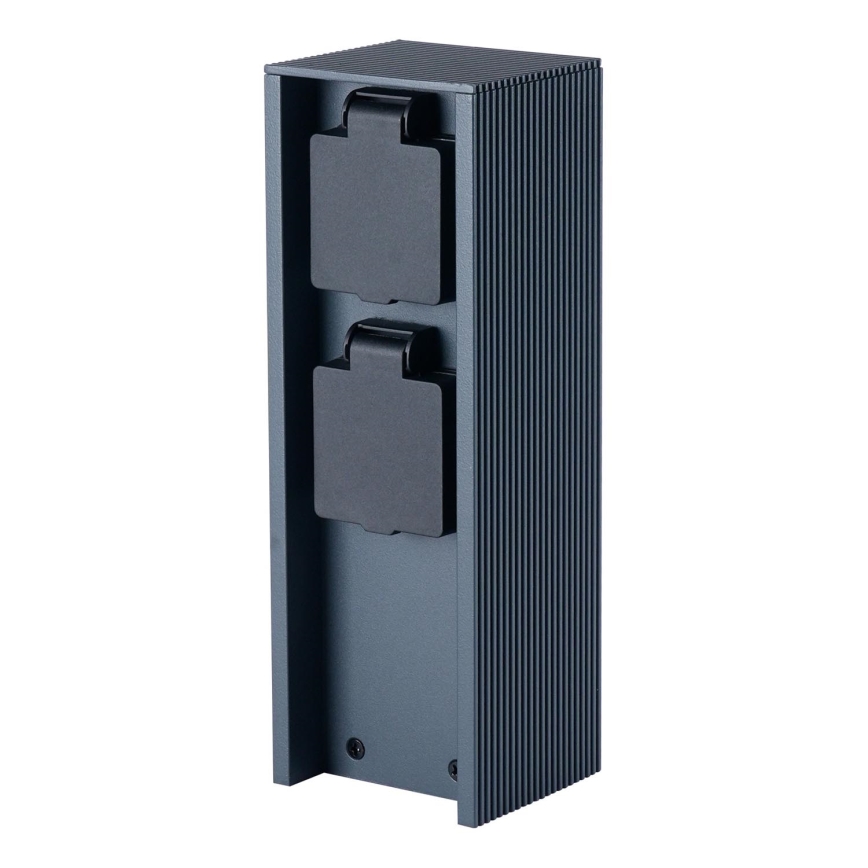 Brilagi - Външен стълб с контакти PILLAR 2 гнезда SCHUKO 230V IP44 антрацит