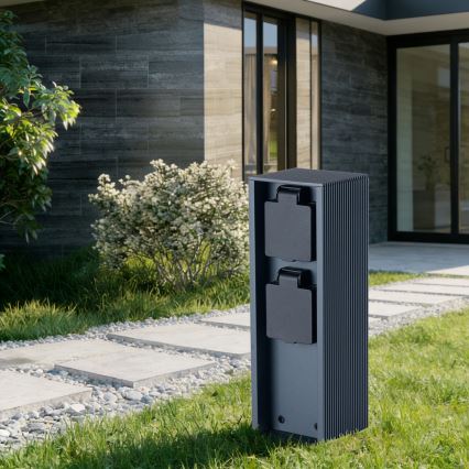 Brilagi - Външен стълб с контакти PILLAR 2 гнезда SCHUKO 230V IP44 антрацит