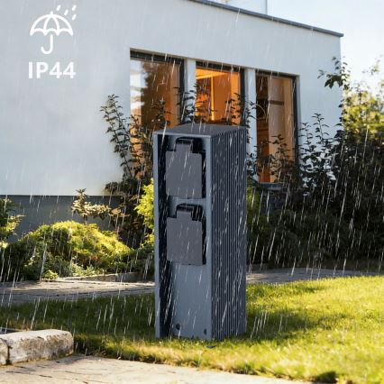 Brilagi - Външен стълб с контакти PILLAR 2 гнезда SCHUKO 230V IP44 антрацит