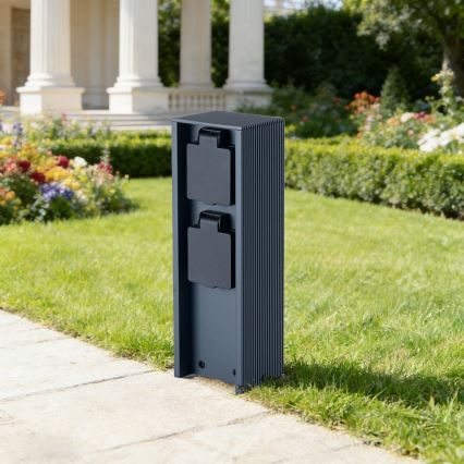 Brilagi - Външен стълб с контакти PILLAR 2 гнезда SCHUKO 230V IP44 антрацит