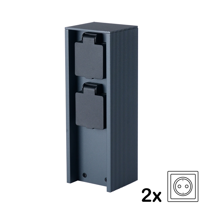 Brilagi - Външен стълб за контакти PILLAR 2Z SCHUKO 230V IP44 антрацит