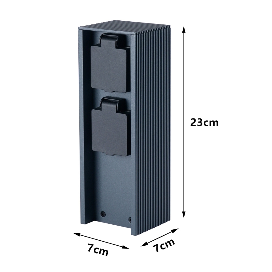 Brilagi - Външен стълб за контакти PILLAR 2Z SCHUKO 230V IP44 антрацит
