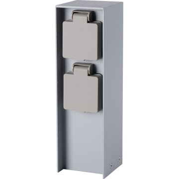Brilagi - Външен стълб за контакти PILLAR 2Z SCHUKO 230V IP44, сребрист
