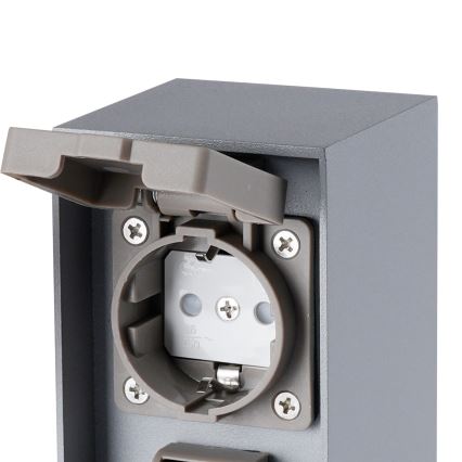 Brilagi - Външен стълб за контакти PILLAR 2Z SCHUKO 230V IP44, сребрист