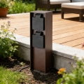 Brilagi - Външен стълб за контакти PILLAR с 2 гнезда Schuko, 230V, IP44, кафяв