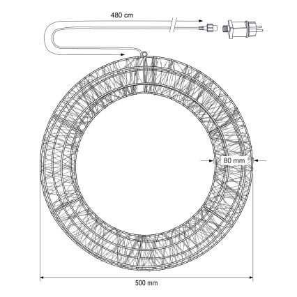 BRILAGI - Външен коледен венец с LED, 5,4 W/230 V, IP44, Ø 50 см