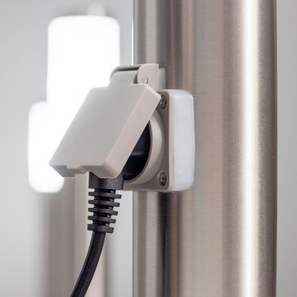 BRILAGI - Външна лампа с вграден контакт ELIA 1xE27/20W/230V IP44 50 см матов хром