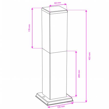 Brilagi - Външна лампа NOVA 1xE27/15W/230V 40 см IP44 антрацит