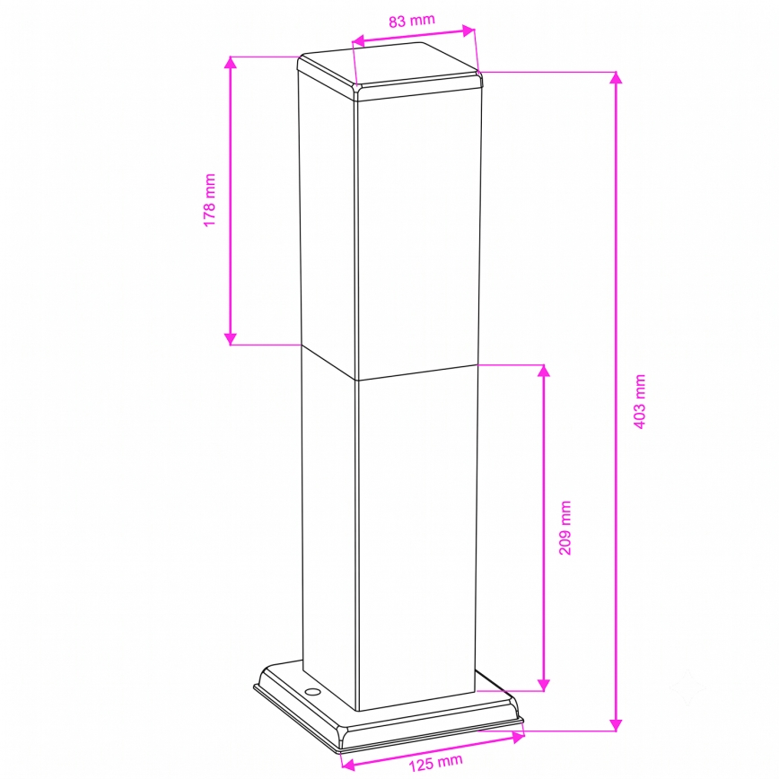 Brilagi - Външна лампа NOVA 1xE27/15W/230V 40 см IP44 антрацит