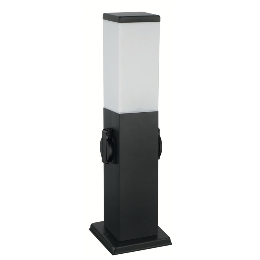 Brilagi - Външна лампа NOVA с 2 SCHUKO гнезда 1xE27/15W/230V 40 см IP44 черна