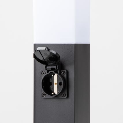 Brilagi - Външна лампа NOVA с 2 SCHUKO гнезда 1xE27/15W/230V 40 см IP44 черна