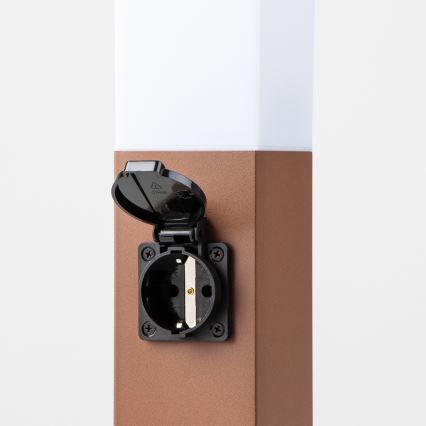 Brilagi - Външна лампа с 2 SCHUKO гнезда NOVA 1xE27/15W/230V 40 cm IP44 кафява