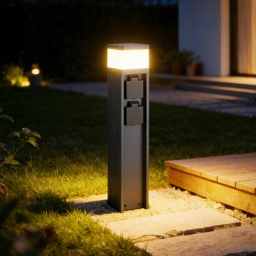 Brilagi - Външна лампа PILLAR с 2 SCHUKO гнезда 1xG9/11W/230V IP44 антрацит