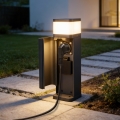 BRILAGI - Външна лампа PILLAR с 2 SCHUKO контакта 1xG9/11W/230V IP44 антрацит