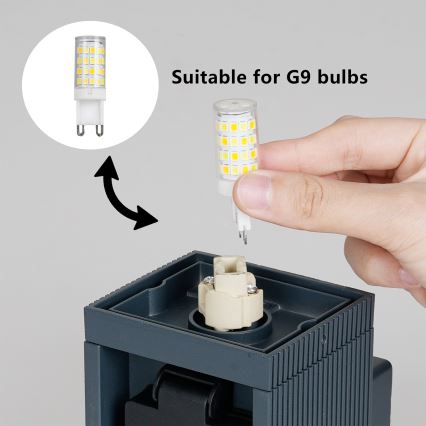 Brilagi - Външна стенна лампа PILLAR със SCHUKO гнездо 1xG9/11W/230V IP44 антрацит