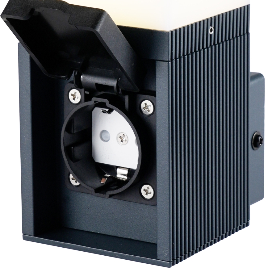 Brilagi - Външна стенна лампа PILLAR със SCHUKO гнездо 1xG9/11W/230V IP44 антрацит
