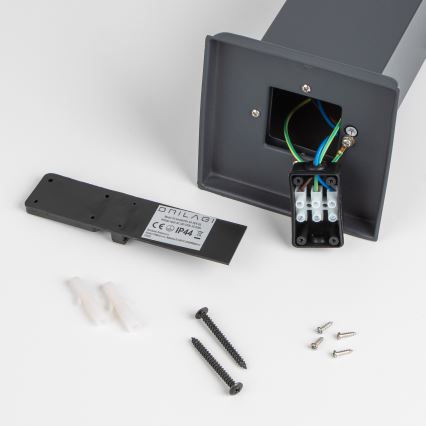 Brilagi - Външна лампа NOVA с 2 гнезда SCHUKO 1xE27/15W/230V 40 см IP44 антрацит