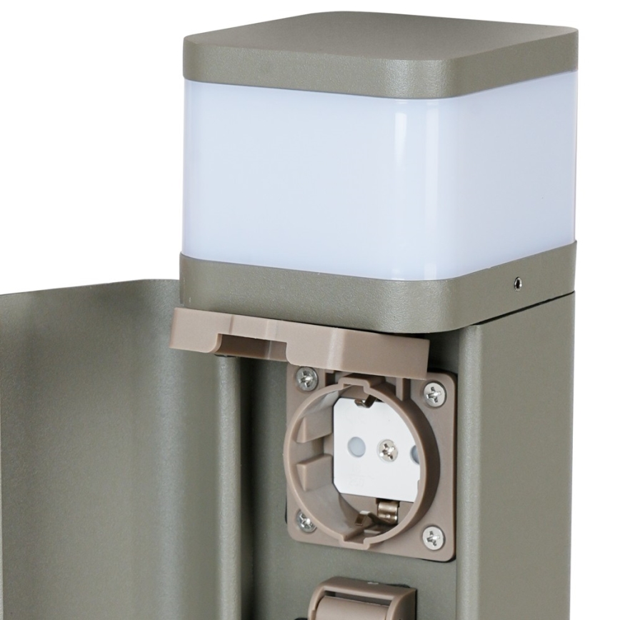 BRILAGI - Външна лампа с 2 гнезда SCHUKO PILLAR 1xG9/11W/230V IP44 сива