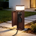 BRILAGI - Външна лампа с 2 гнезда SCHUKO PILLAR 1xG9/11W/230V IP44 кафява