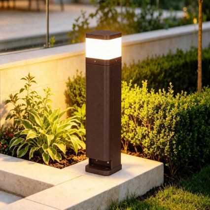 BRILAGI - Външна лампа с 2 гнезда SCHUKO PILLAR 1xG9/11W/230V IP44 кафява