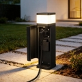 BRILAGI - Външна лампа с 2 SCHUKO гнезда PILLAR 1xG9/11W/230V IP44 черна