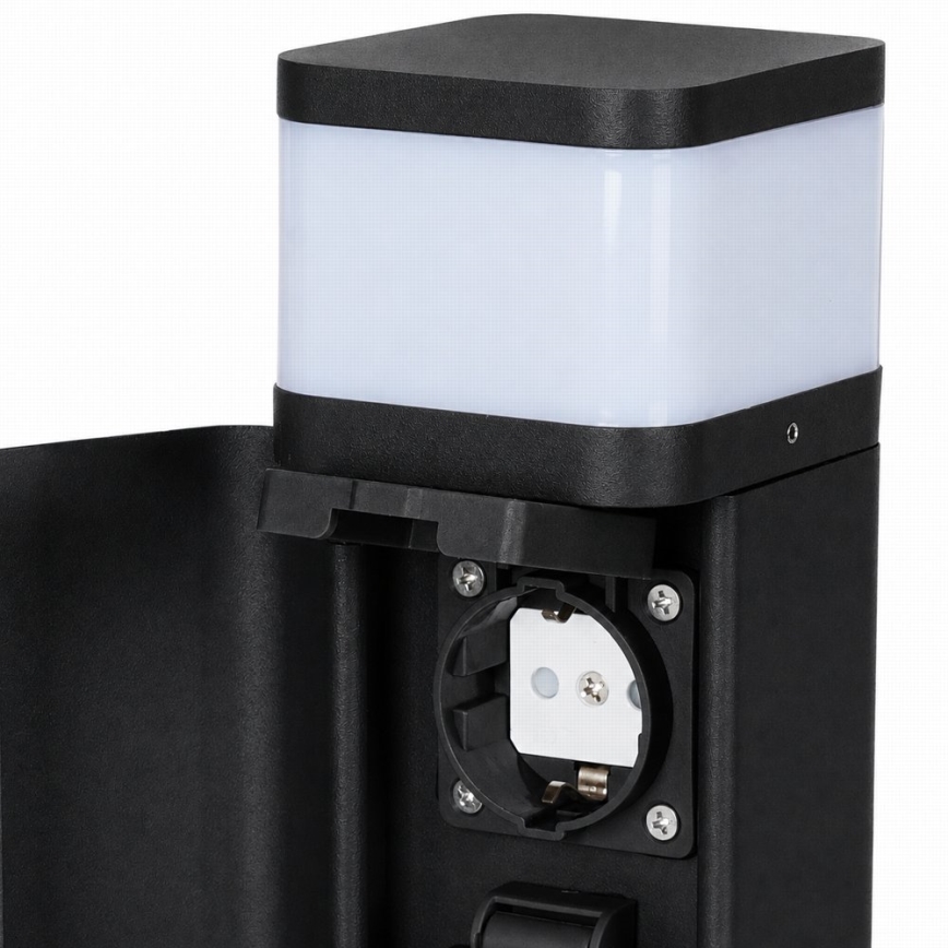 BRILAGI - Външна лампа с 2 SCHUKO гнезда PILLAR 1xG9/11W/230V IP44 черна