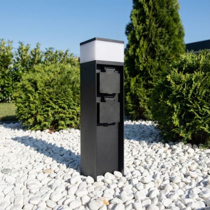 Brilagi - Външна лампа с 2 SCHUKO контакта 1xG9/11W/230V IP44 черна