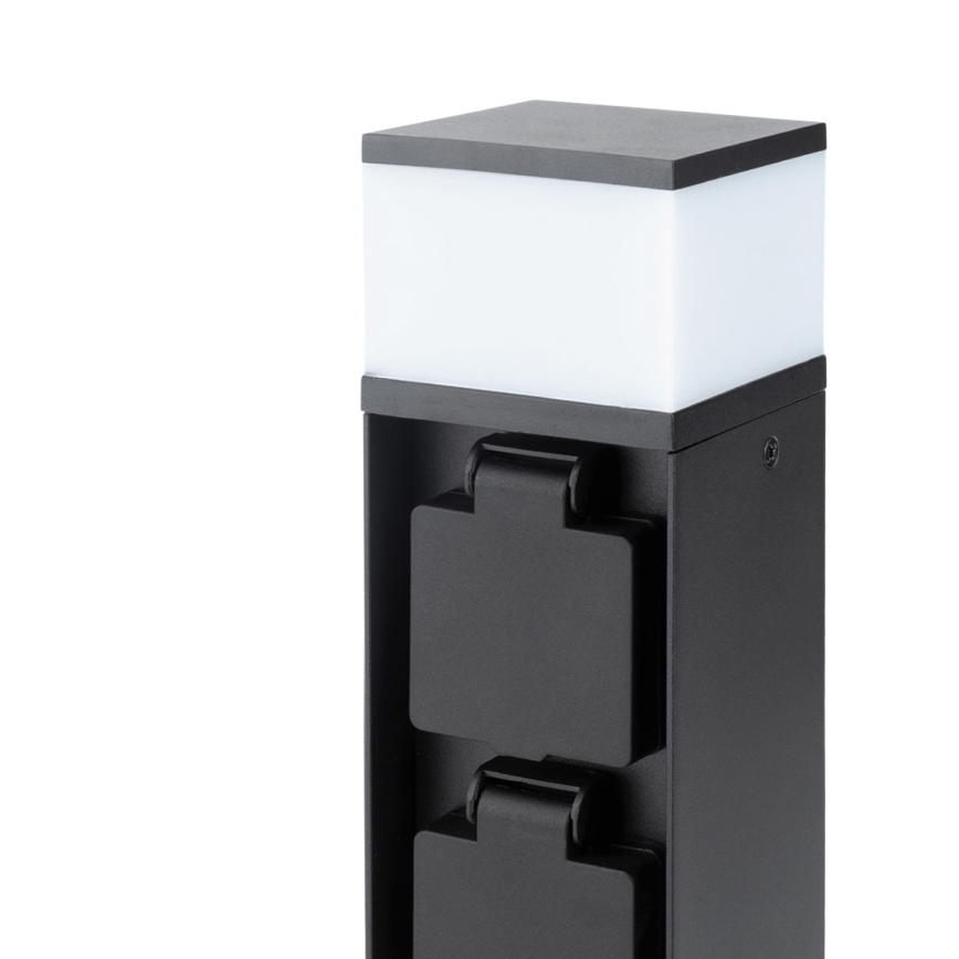 Brilagi - Външна лампа с 2 SCHUKO контакта 1xG9/11W/230V IP44 черна