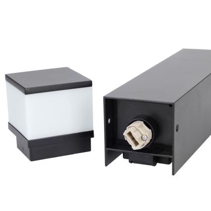 Brilagi - Външна лампа с 2 SCHUKO контакта 1xG9/11W/230V IP44 черна