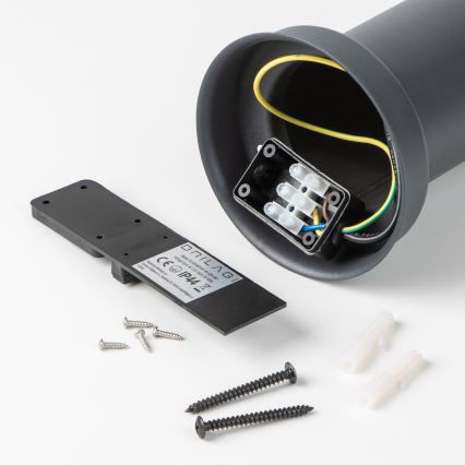 Brilagi - Външна лампа с 2 SCHUKO контакта NOVA 1xE27/15W/230V 40 см IP44 антрацит