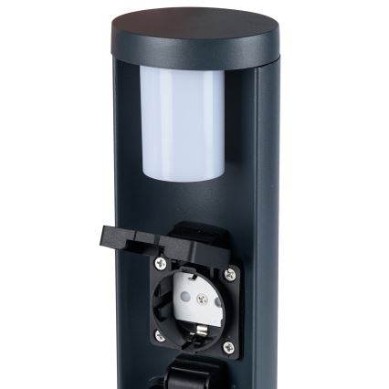 Brilagi - Външна лампа с 2 SCHUKO контакта PILLAR 1xG9/11W/230V IP44 антрацит
