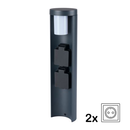 Brilagi - Външна лампа с 2 SCHUKO контакта PILLAR 1xG9/11W/230V IP44 антрацит