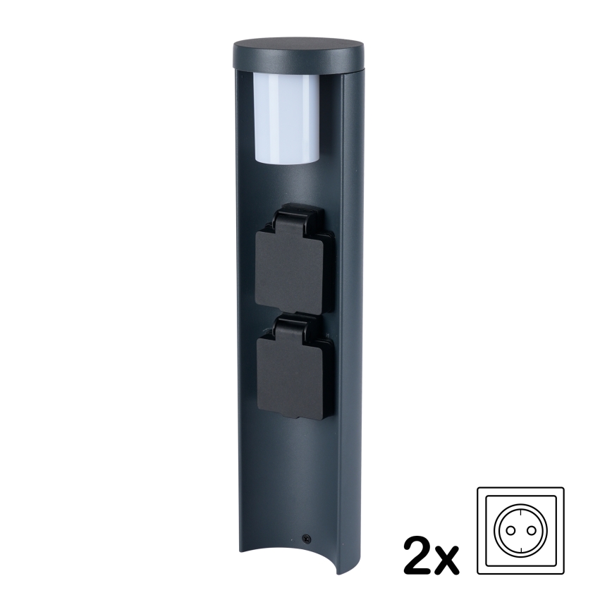 Brilagi - Външна лампа с 2 SCHUKO контакта PILLAR 1xG9/11W/230V IP44 антрацит