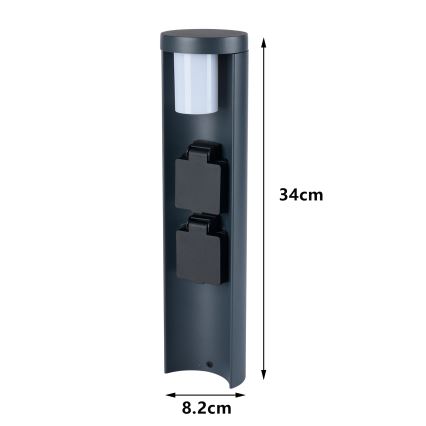 Brilagi - Външна лампа с 2 SCHUKO контакта PILLAR 1xG9/11W/230V IP44 антрацит