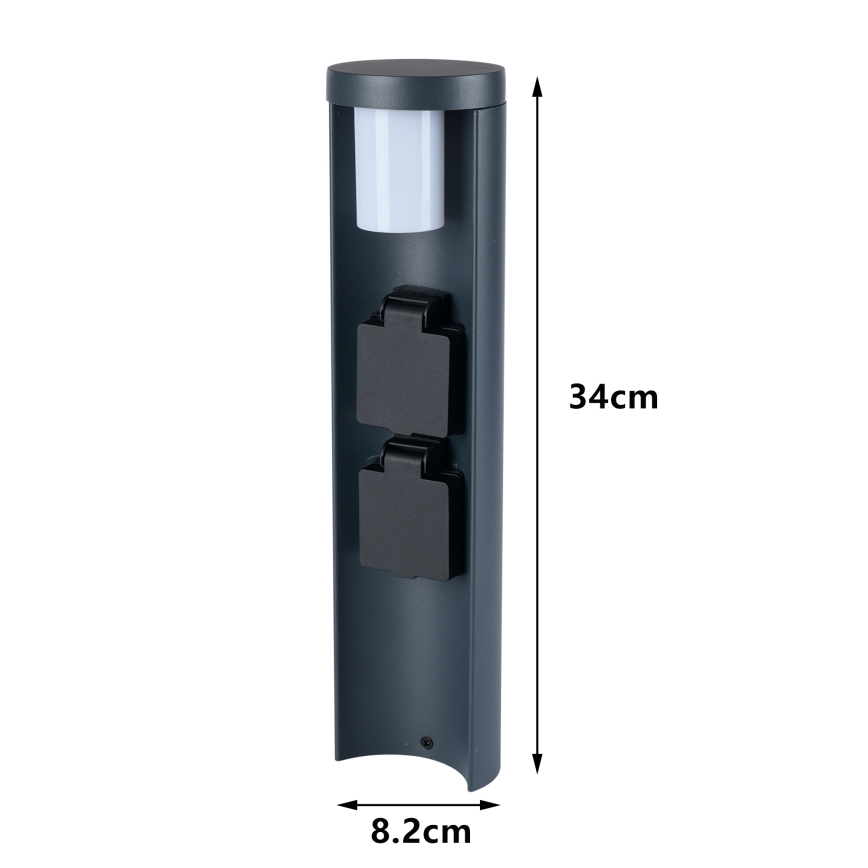 Brilagi - Външна лампа с 2 SCHUKO контакта PILLAR 1xG9/11W/230V IP44 антрацит