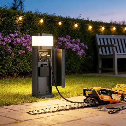 Brilagi - Външна лампа PILLAR с 2 SCHUKO контакта 1xG9/11W/230V IP44 антрацит