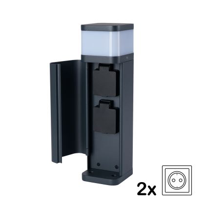 Brilagi - Външна лампа PILLAR с 2 SCHUKO контакта 1xG9/11W/230V IP44 антрацит