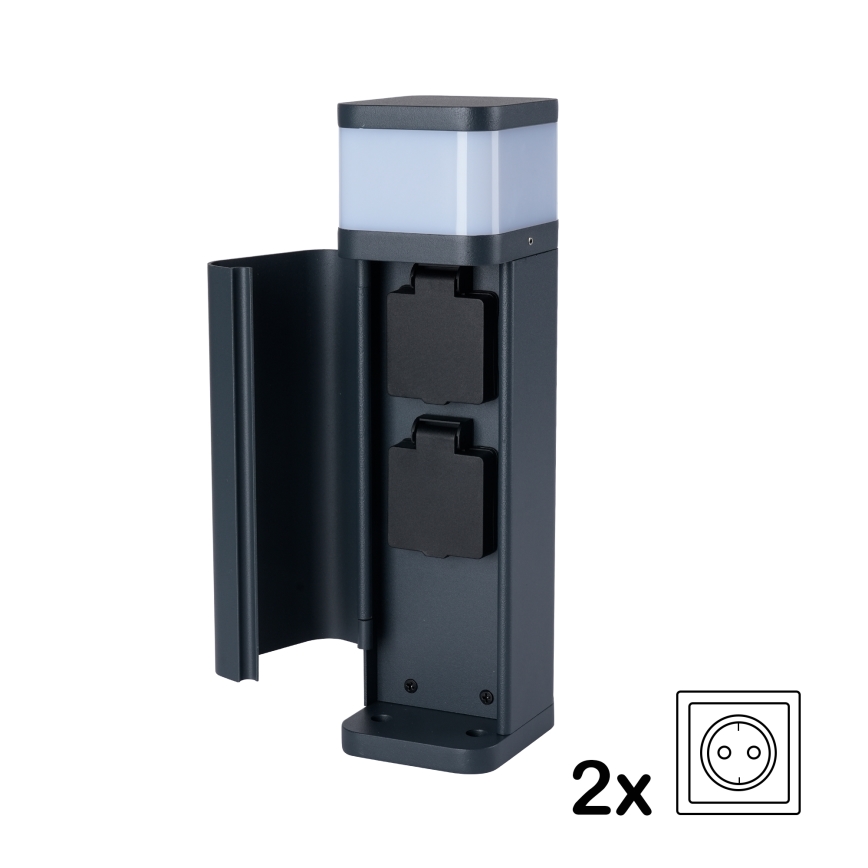 Brilagi - Външна лампа PILLAR с 2 SCHUKO контакта 1xG9/11W/230V IP44 антрацит