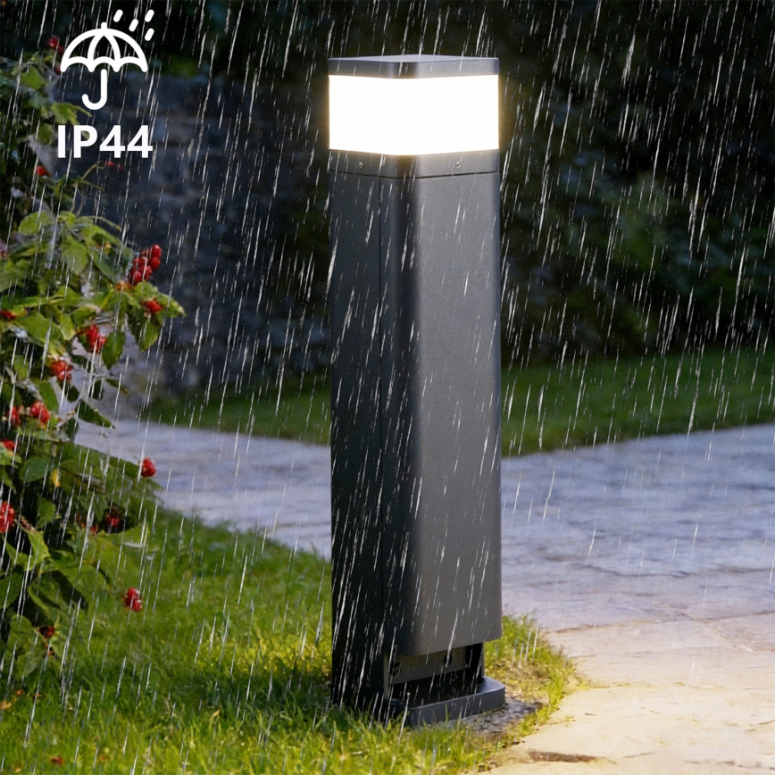 Brilagi - Външна лампа PILLAR с 2 SCHUKO контакта, 1xG9/11W/230V, IP44, антрацит