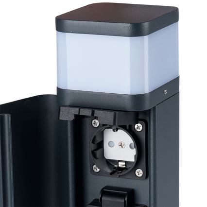 Brilagi - Външна лампа PILLAR с 2 SCHUKO контакта, 1xG9/11W/230V, IP44, антрацит
