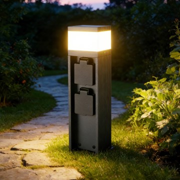 Brilagi -външна лампа с 2 SCHUKO контакта PILLAR 1xG9/11W/230V IP44 антрацит