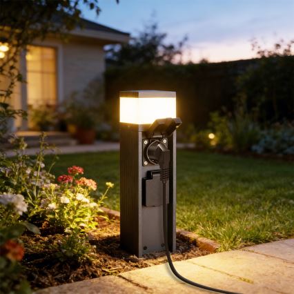 Brilagi -външна лампа с 2 SCHUKO контакта PILLAR 1xG9/11W/230V IP44 антрацит