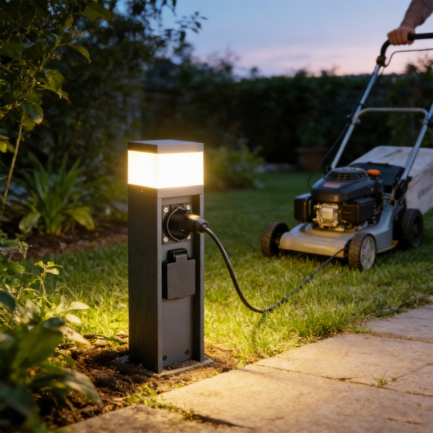 Brilagi -външна лампа с 2 SCHUKO контакта PILLAR 1xG9/11W/230V IP44 антрацит