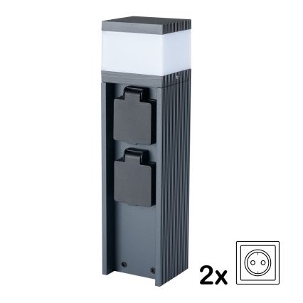 Brilagi -външна лампа с 2 SCHUKO контакта PILLAR 1xG9/11W/230V IP44 антрацит