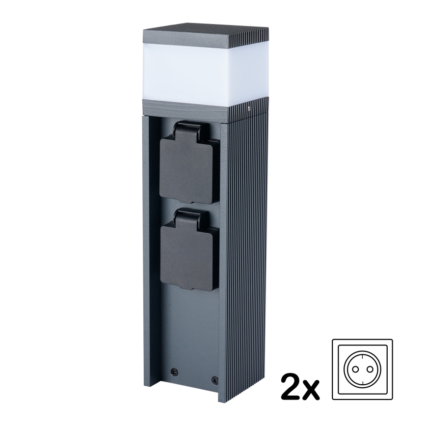 Brilagi -външна лампа с 2 SCHUKO контакта PILLAR 1xG9/11W/230V IP44 антрацит